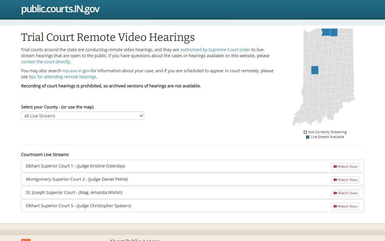 Indiana online court payment portal for St. Joseph County court records and fines