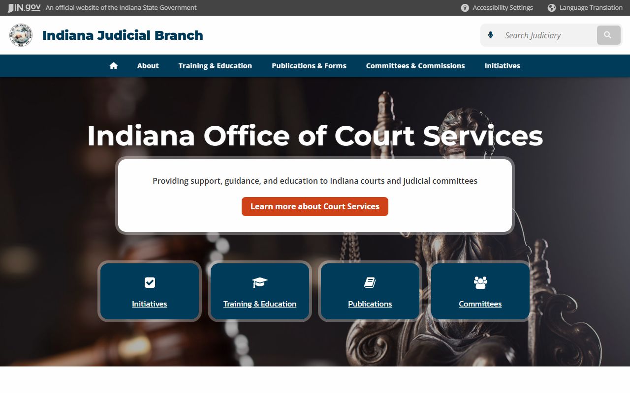 Indiana Office of Court Services page tied to St. Joseph County court records