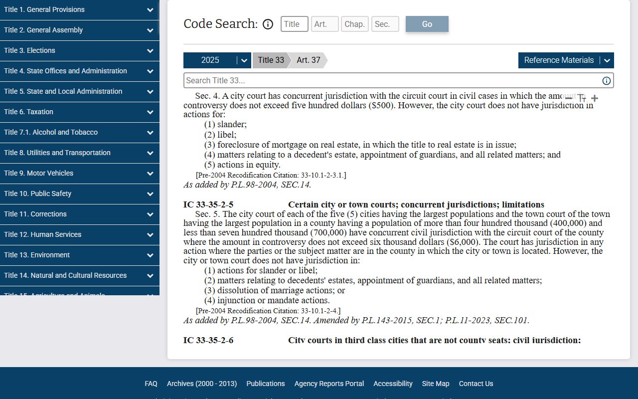 Indiana court costs and fees statute for St. Joseph County traffic court records